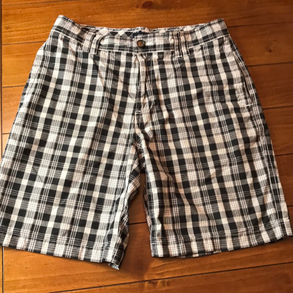 TOMMY HILFIGER Plaided Gray/Blue Shorts 32